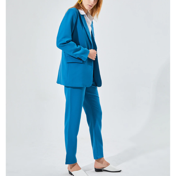 tailleur femme blazer pantalon bleu chic en ligne