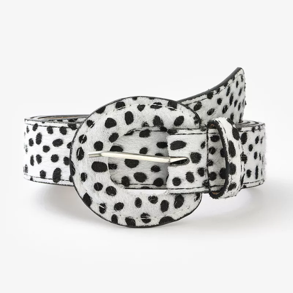 ceinture imprimée tendance vache noir et blanc femme
