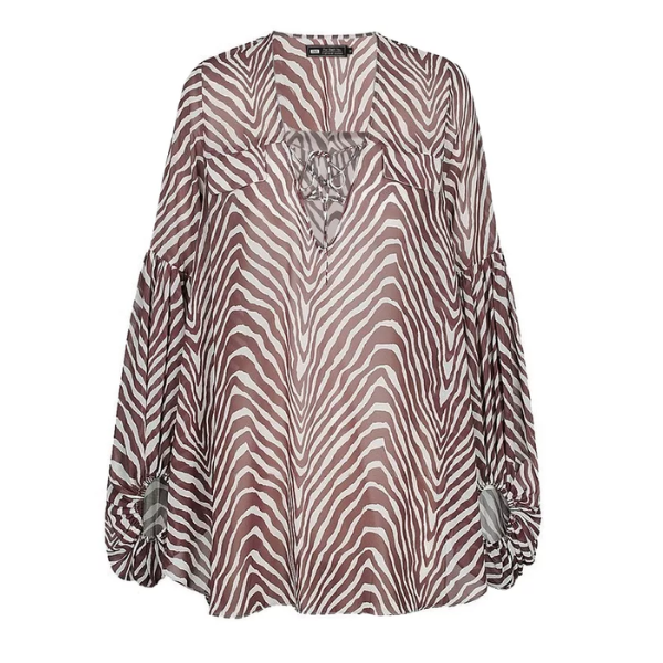 Chemisier imprimé  rayé tendance femme chic