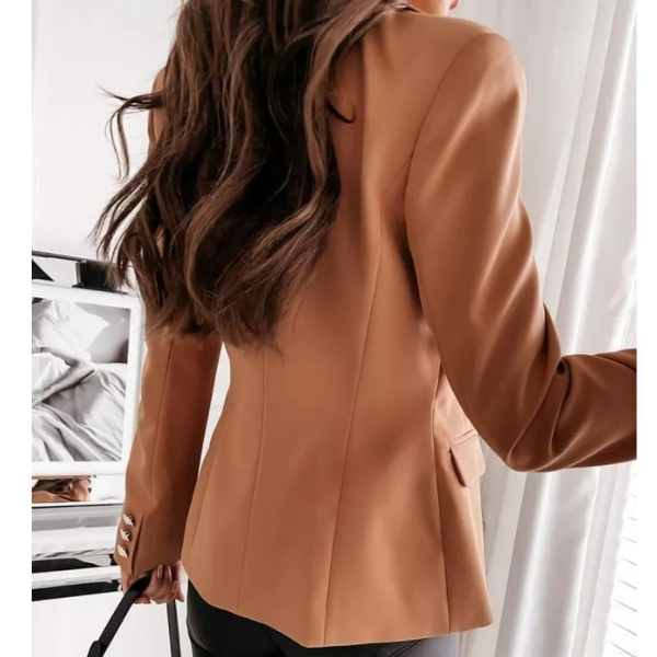Blazer camel à boutons dorés femme veste chic