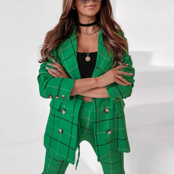 costume veste pantalon chic femme vert