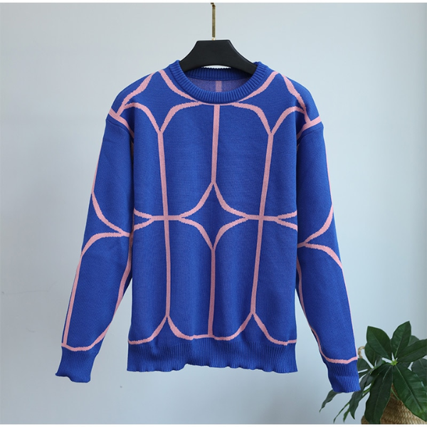 pull chic bleu tendance imprimé femme