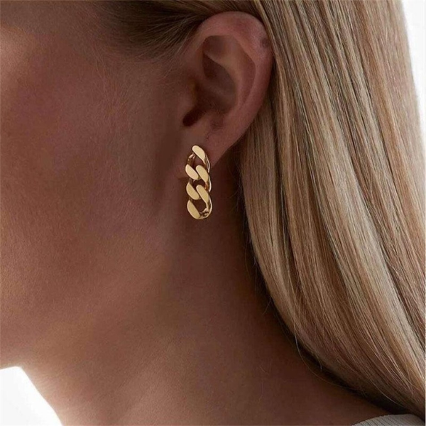 boucles doreilles pendantes torsadées plaqué or chic femme