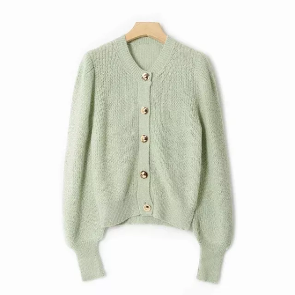 Cardigan vert mohair chic femme automne hiver 2022 2023