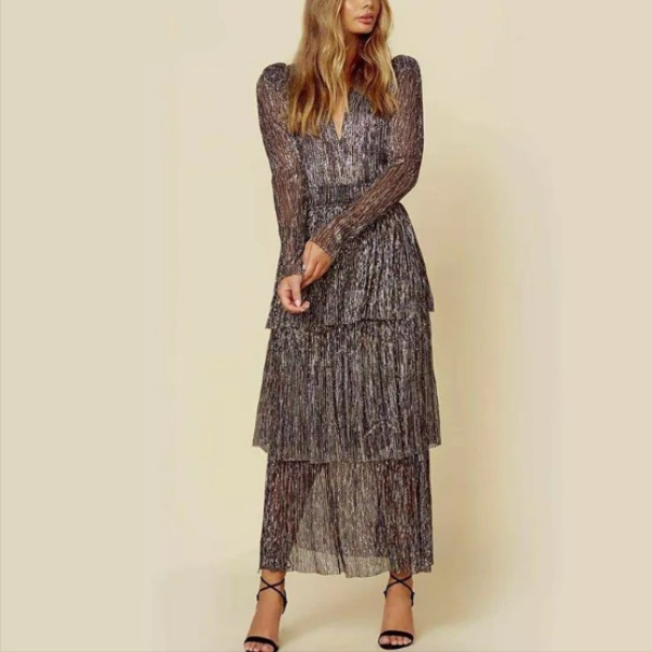 robe longue à paillettes femme soirée hiver