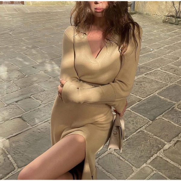 robe longue camel hiver femme en laine la selection parisienne