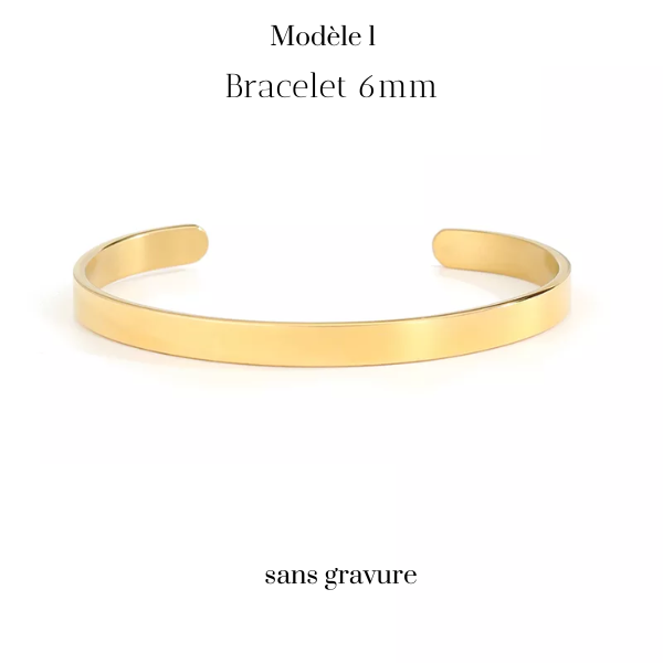 bracelet jonc gravure personnalisée acier inoxydable pas cher