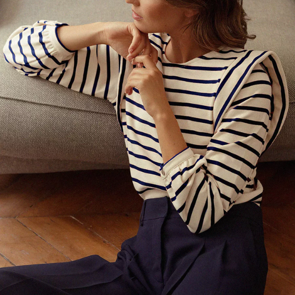 blouse marinière à volants chic femme