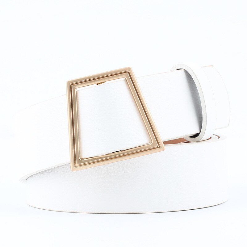 Ceinture blanche femme boucle dorée