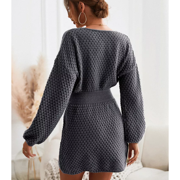 robe courte en laine noire pas chère