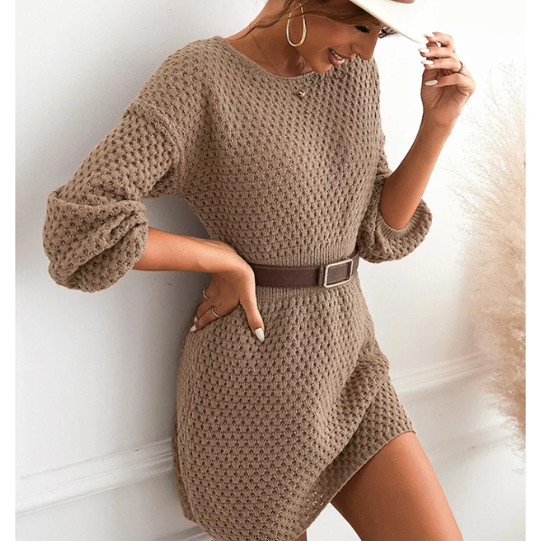 robe courte en laine camel tendance hiver