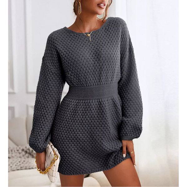 robe courte en laine noire