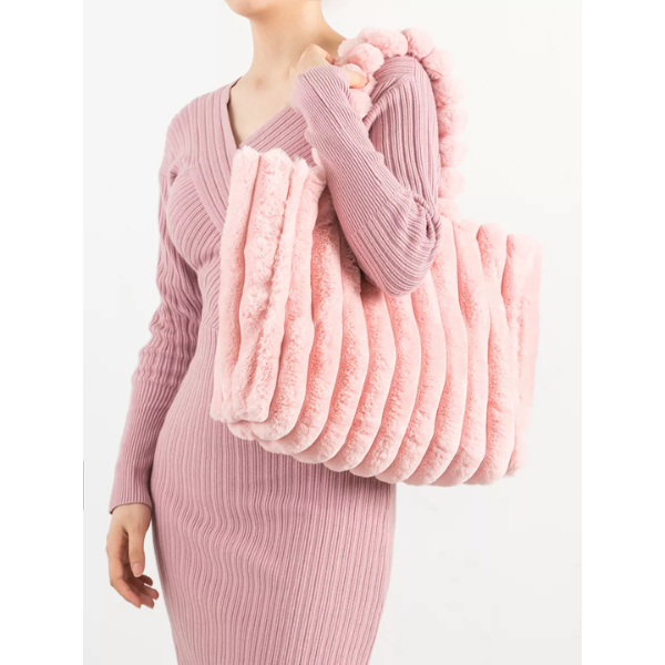 sac à main fourrure rose chic