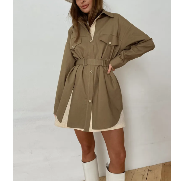 robe chemise kaki femme mode en ligne