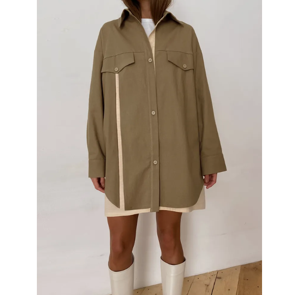 robe chemise kaki femme vêtements tendance
