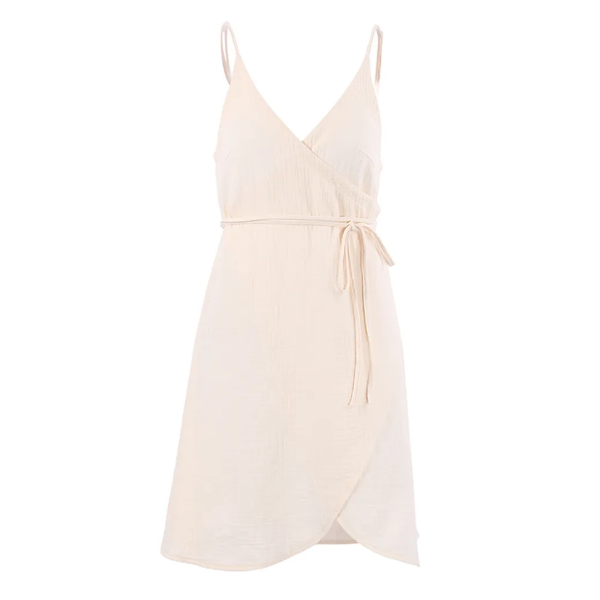 robe à bretelles en gaze de coton beige écru femme tendance été
