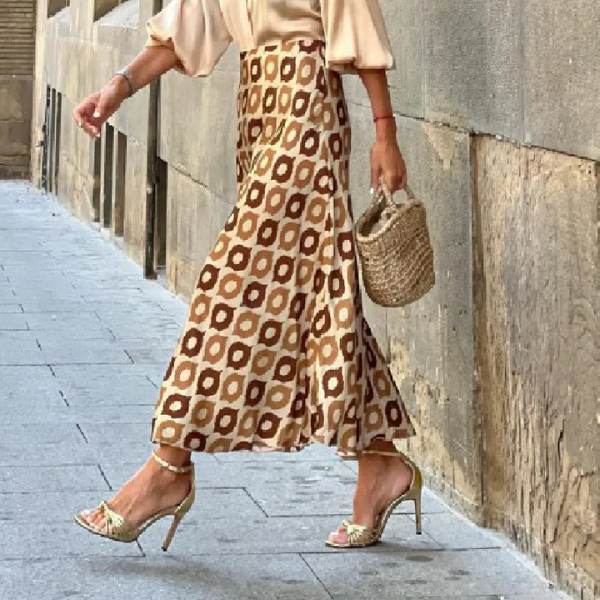 jupe longue en satin tendance chic femme