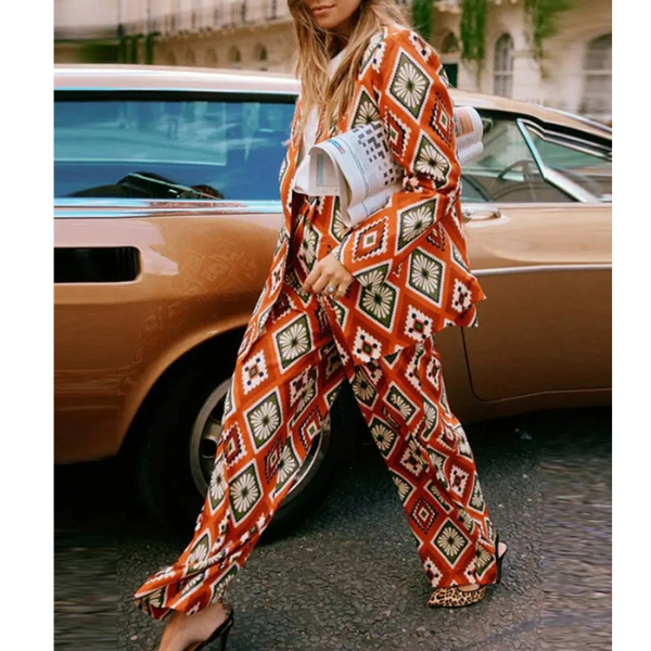 ensemble 2 pièces imprimé hippie chic femme rétro