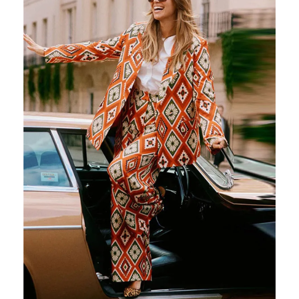 tailleur pantalon imprimé hippie chic femme