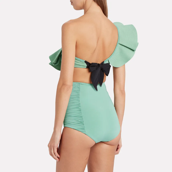 bikini  vert sauge à volants femm