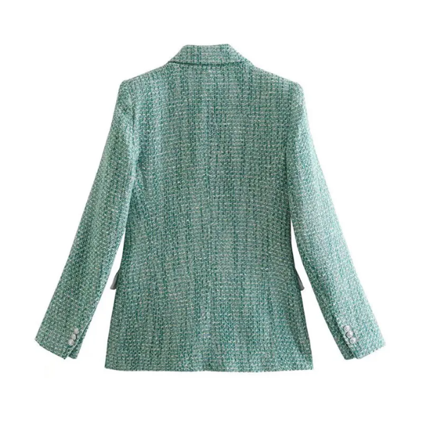blazer en tweed vert tendance femme