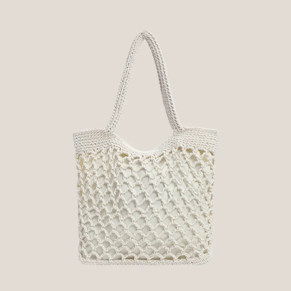 sac à main en coton tressé blanc