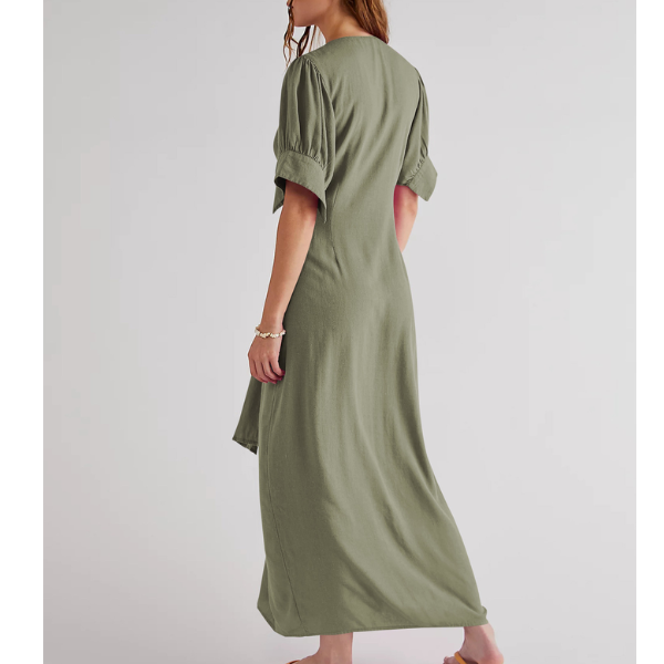 robe longue vert kaki été 2023