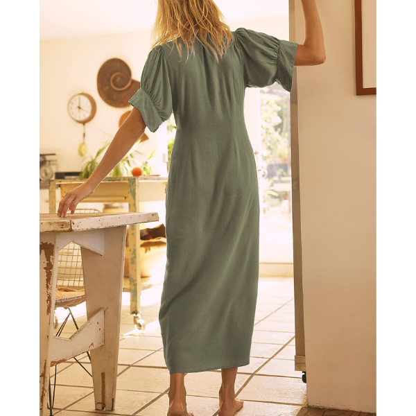 robe longue vert kaki femme