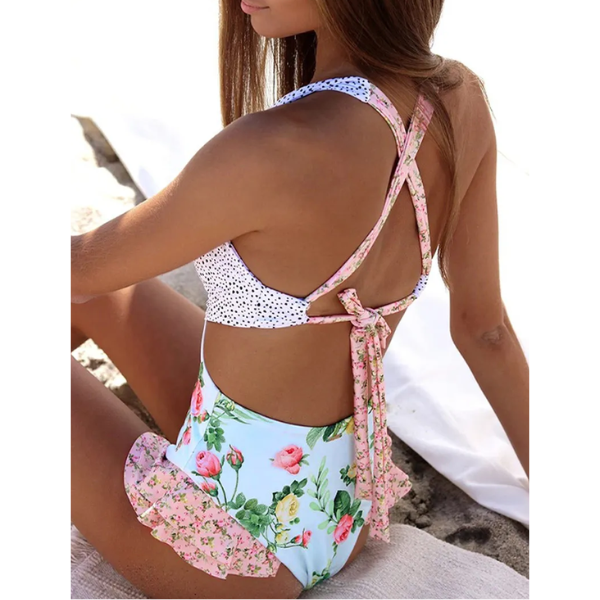 maillot de bain 1 pièce imprimé fleuri femme