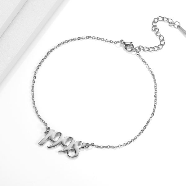 bracelet de cheville prénom personnalisé argent pas cher