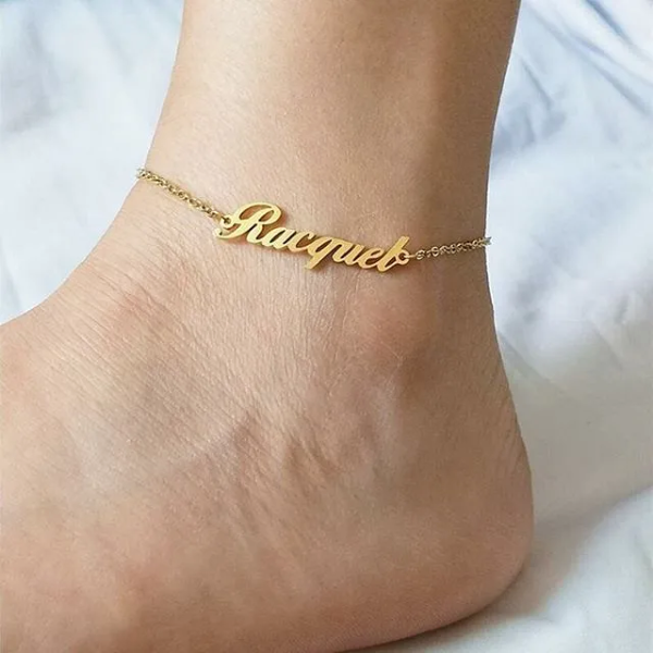 bracelet de cheville prénom personnalisé message