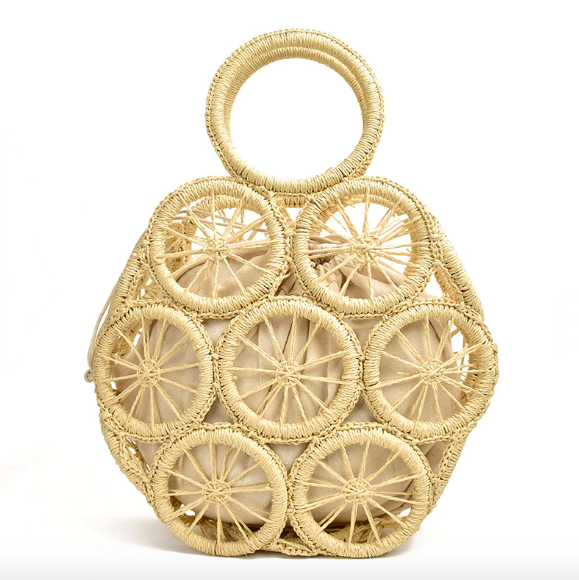 Sac à main tissé beige