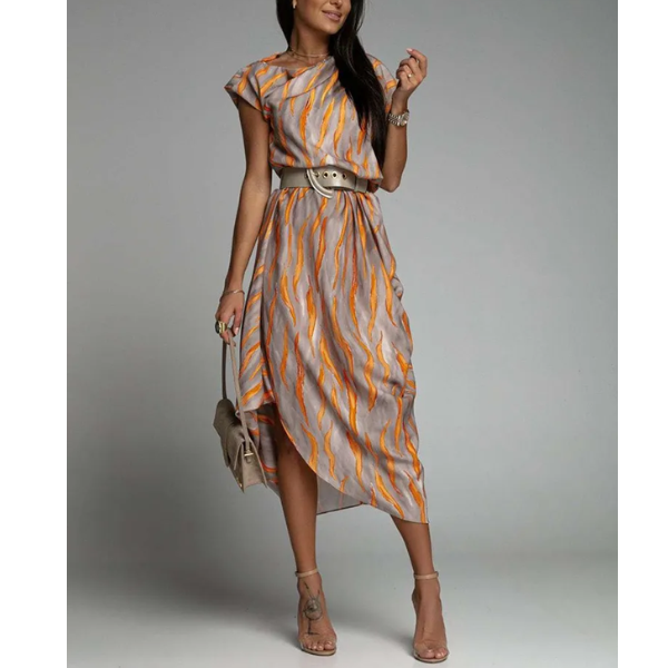 robe longue imprimée satin femme