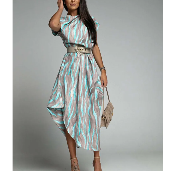 robe longue imprimée satin femme chic