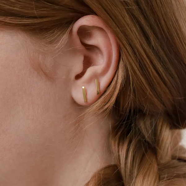 boucles doreilles puces dorées en acier inoxydable minimaliste