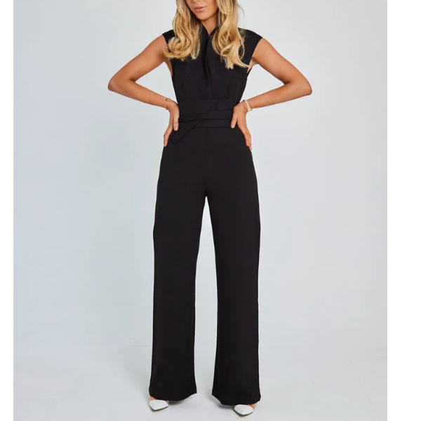 combinaison noire chic femme ceinture