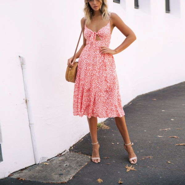 robe à bretelles imprimée tendance femme