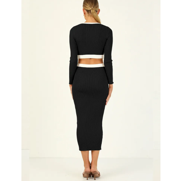 robe longue ajourée tendance noire originale
