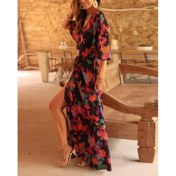 robe longue imprimée fleurie chic été 2023