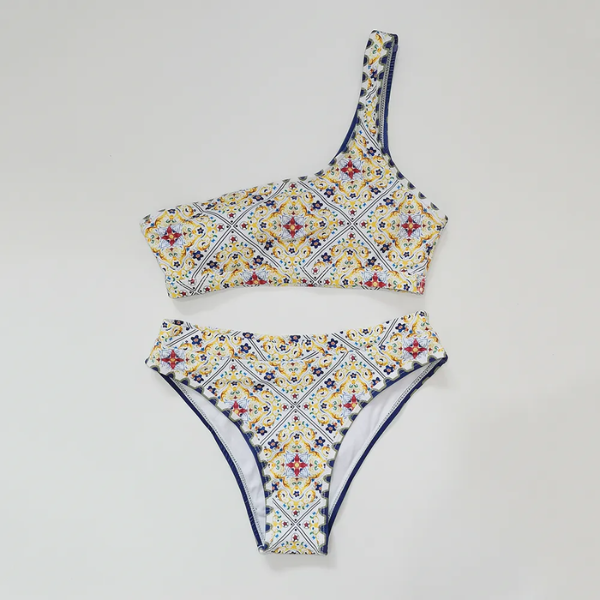 Maillot de bain deux pièces imprimé tendance