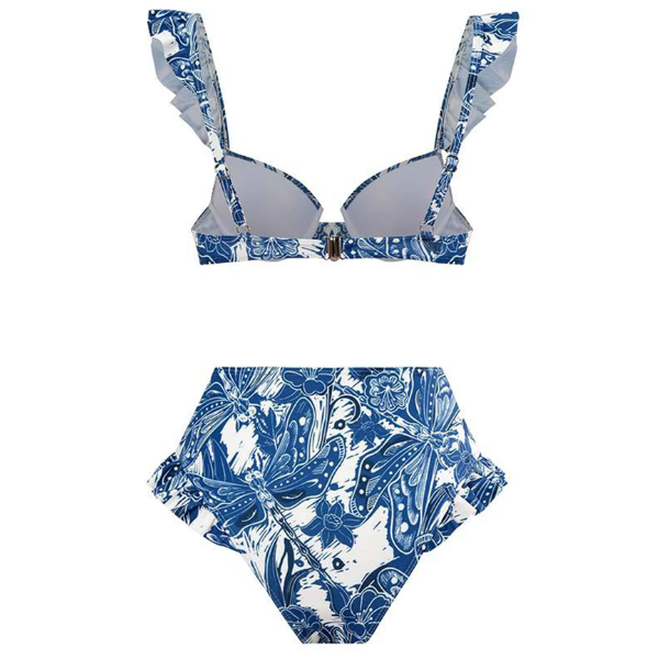 maillot de bain imprimé vintage à volants rétro