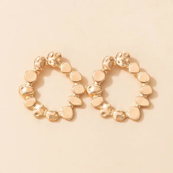 Boucles doreilles pendantes rondes  dorées
