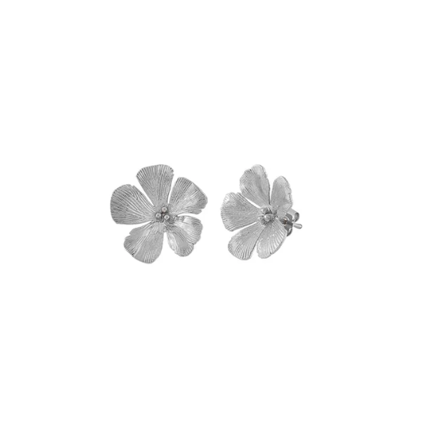 boucles doreilles  plaqué argent fleur