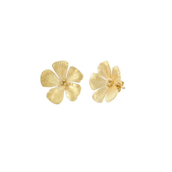 boucles doreilles fleur dorée boho chic