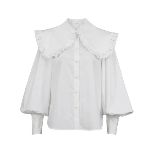 chemisier blanc à volants vintage femme chic
