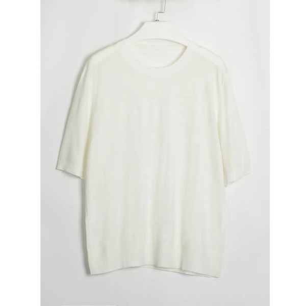 t-shirt en laine tricoté blanc femme