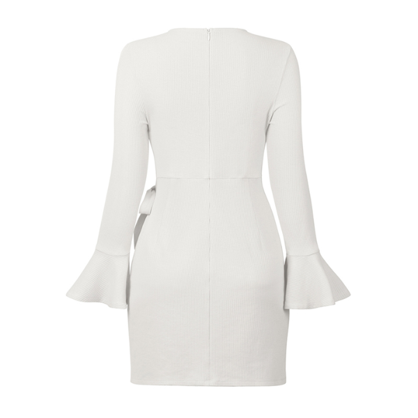robe blanche chic soirée à volants