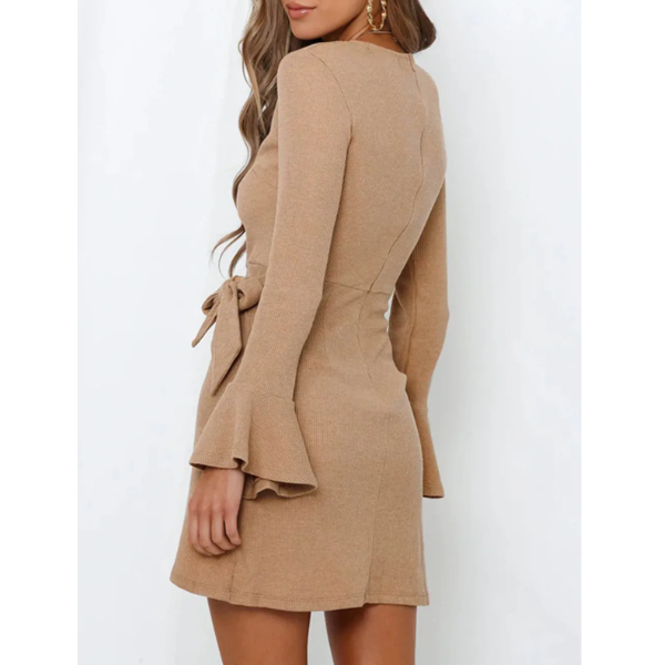 robe beige chic automne hiver femme