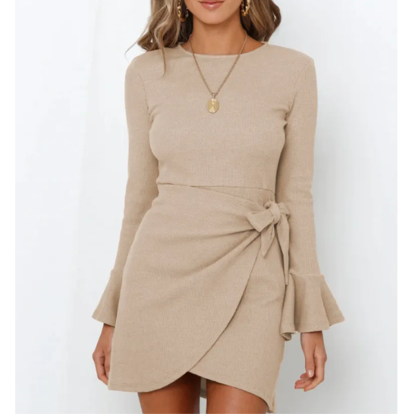 robe de soirée minimaliste beige femme pas chère
