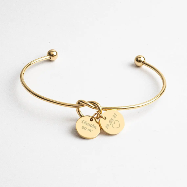 bracelet breloque personnalisé or
